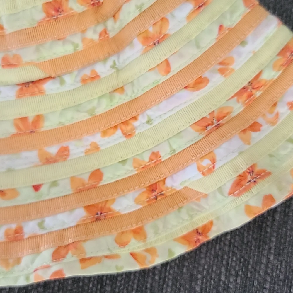 GYMBOREE VINTAGE Grosgrain Ribbon Bucket Hat Sun Beach Baby Girls 6-18 Months